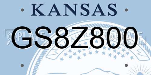 GS8Z800 Kansas License Plate