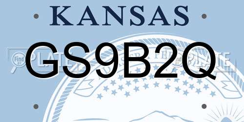 GS9B2Q Kansas License Plate