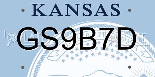 GS9B7D Kansas License Plate