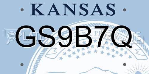 GS9B7Q Kansas License Plate