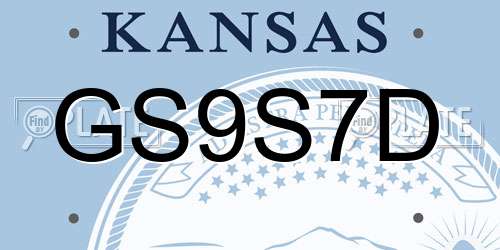 GS9S7D Kansas License Plate