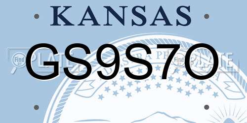 GS9S7O Kansas License Plate
