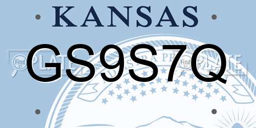 GS9S7Q Kansas License Plate