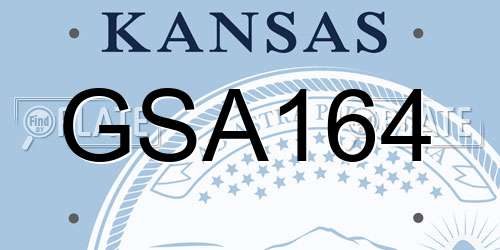 GSA164 Kansas License Plate