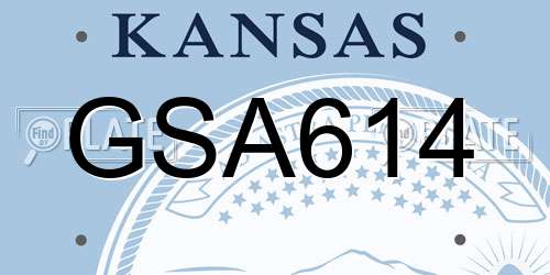 GSA614 Kansas License Plate
