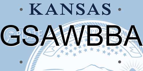 GSAWBBA Kansas License Plate