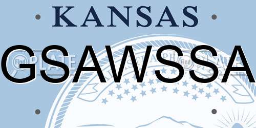 GSAWSSA Kansas License Plate