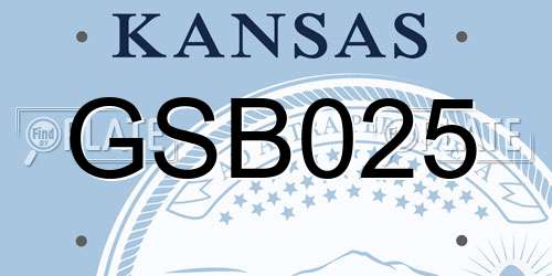 GSB025 Kansas License Plate