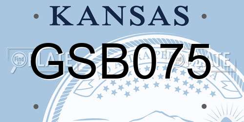 GSB075 Kansas License Plate