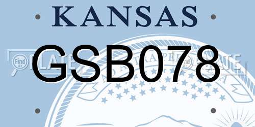 GSB078 Kansas License Plate