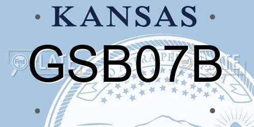 GSB07B Kansas License Plate