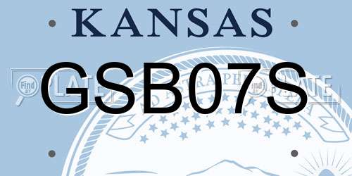 GSB07S Kansas License Plate
