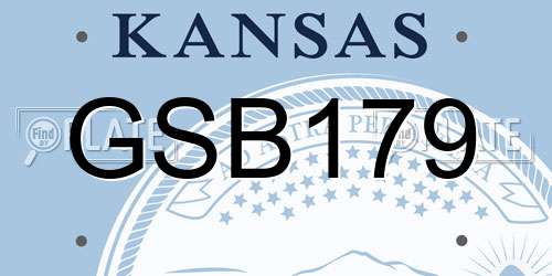 GSB179 Kansas License Plate