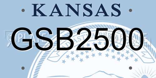 GSB2500 Kansas License Plate