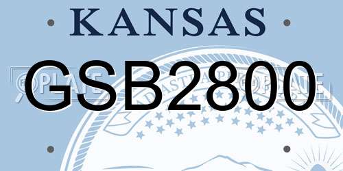 GSB2800 Kansas License Plate