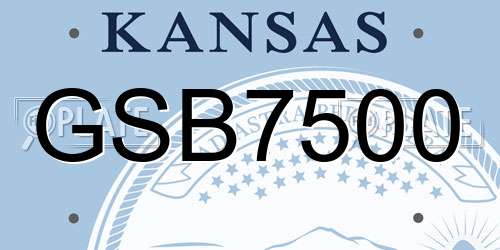 GSB7500 Kansas License Plate