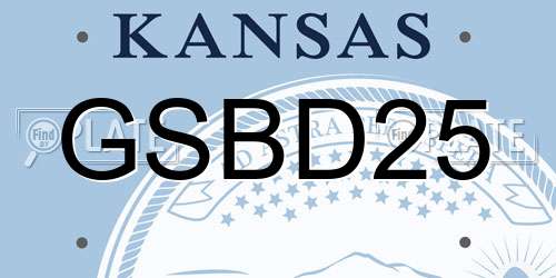GSBD25 Kansas License Plate