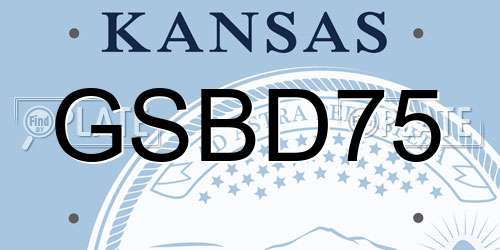 GSBD75 Kansas License Plate