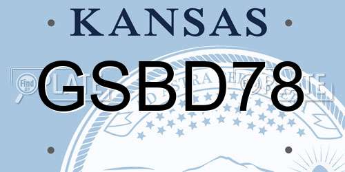 GSBD78 Kansas License Plate