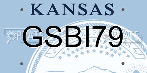 GSBI79 Kansas License Plate