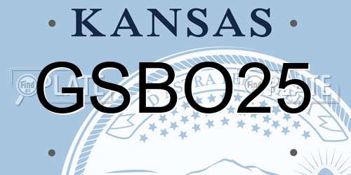 GSBO25 Kansas License Plate