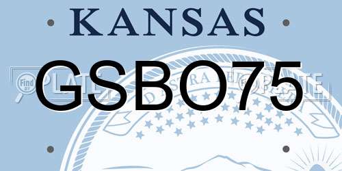 GSBO75 Kansas License Plate
