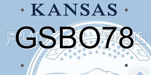 GSBO78 Kansas License Plate