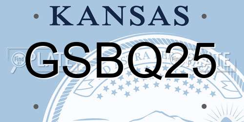 GSBQ25 Kansas License Plate