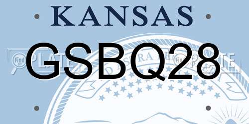 GSBQ28 Kansas License Plate