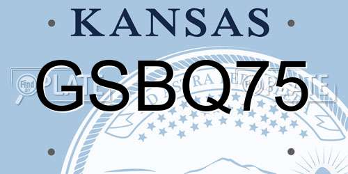 GSBQ75 Kansas License Plate