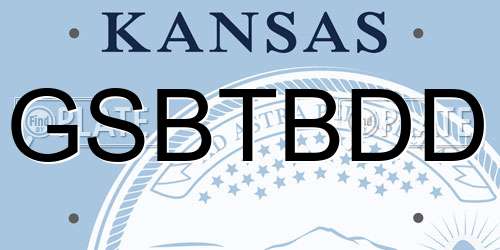GSBTBDD Kansas License Plate