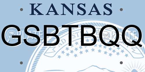 GSBTBQQ Kansas License Plate
