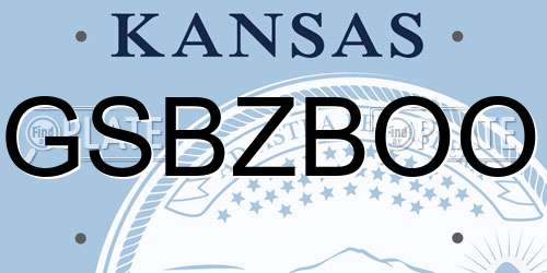 GSBZBOO Kansas License Plate