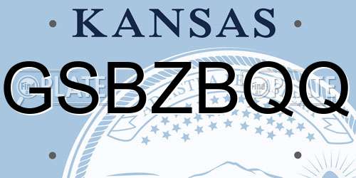 GSBZBQQ Kansas License Plate