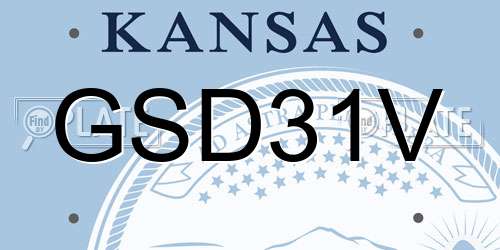 GSD31V Kansas License Plate