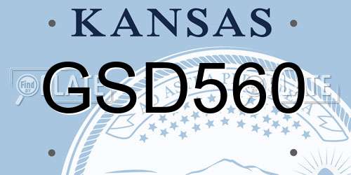 GSD560 Kansas License Plate