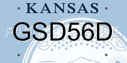 GSD56D Kansas License Plate
