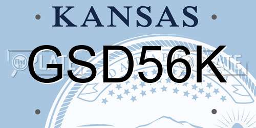 GSD56K Kansas License Plate