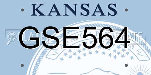 GSE564 Kansas License Plate