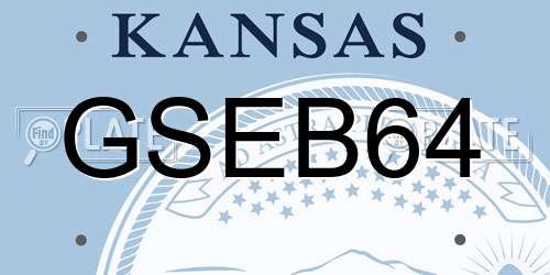 GSEB64 Kansas License Plate