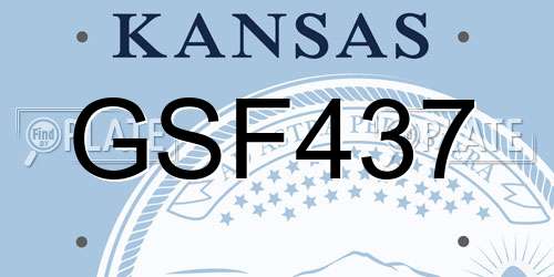 GSF437 Kansas License Plate