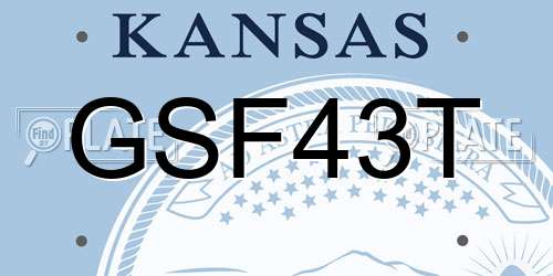 GSF43T Kansas License Plate