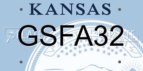 GSFA32 Kansas License Plate