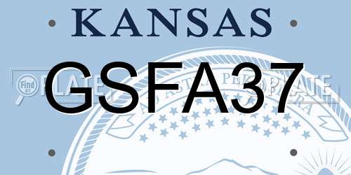 GSFA37 Kansas License Plate