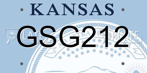 GSG212 Kansas License Plate