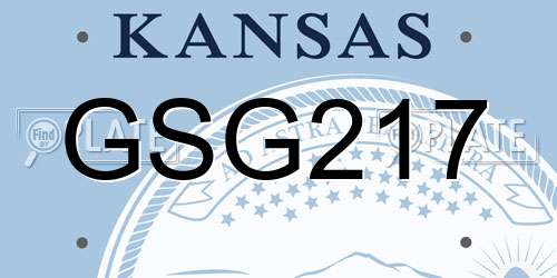 GSG217 Kansas License Plate