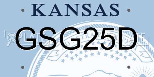 GSG25D Kansas License Plate