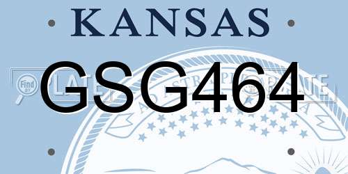 GSG464 Kansas License Plate