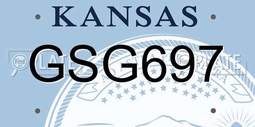 GSG697 Kansas License Plate