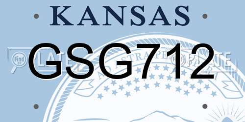 GSG712 Kansas License Plate